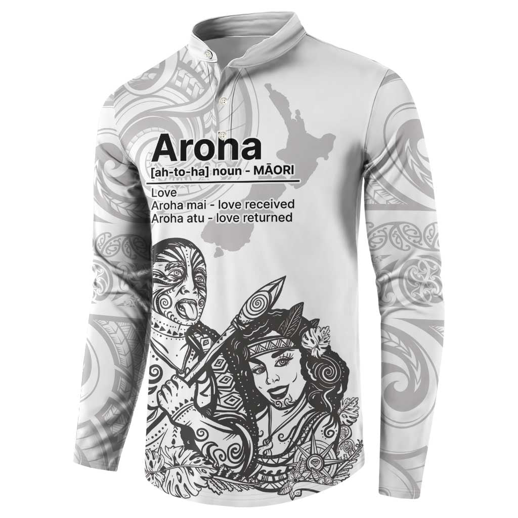 Aroha Maori Language Button Sweatshirt Te Reo Maori Inspired Art LT9 - Polynesian Pride