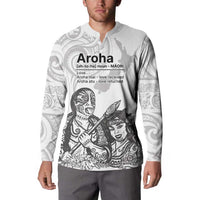 Aroha Maori Language Button Sweatshirt Te Reo Maori Inspired Art LT9 - Polynesian Pride