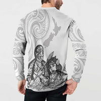 Aroha Maori Language Button Sweatshirt Te Reo Maori Inspired Art LT9 - Polynesian Pride
