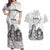 Aroha Maori Language Couples Matching Off Shoulder Maxi Dress and Hawaiian Shirt Te Reo Maori Inspired Art