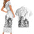 Aroha Maori Language Couples Matching Short Sleeve Bodycon Dress and Hawaiian Shirt Te Reo Maori Inspired Art