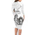 Aroha Maori Language Family Matching Long Sleeve Bodycon Dress and Hawaiian Shirt Te Reo Maori Inspired Art