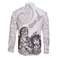Aroha Maori Language Family Matching Off The Shoulder Long Sleeve Dress and Hawaiian Shirt Te Reo Maori Inspired Art