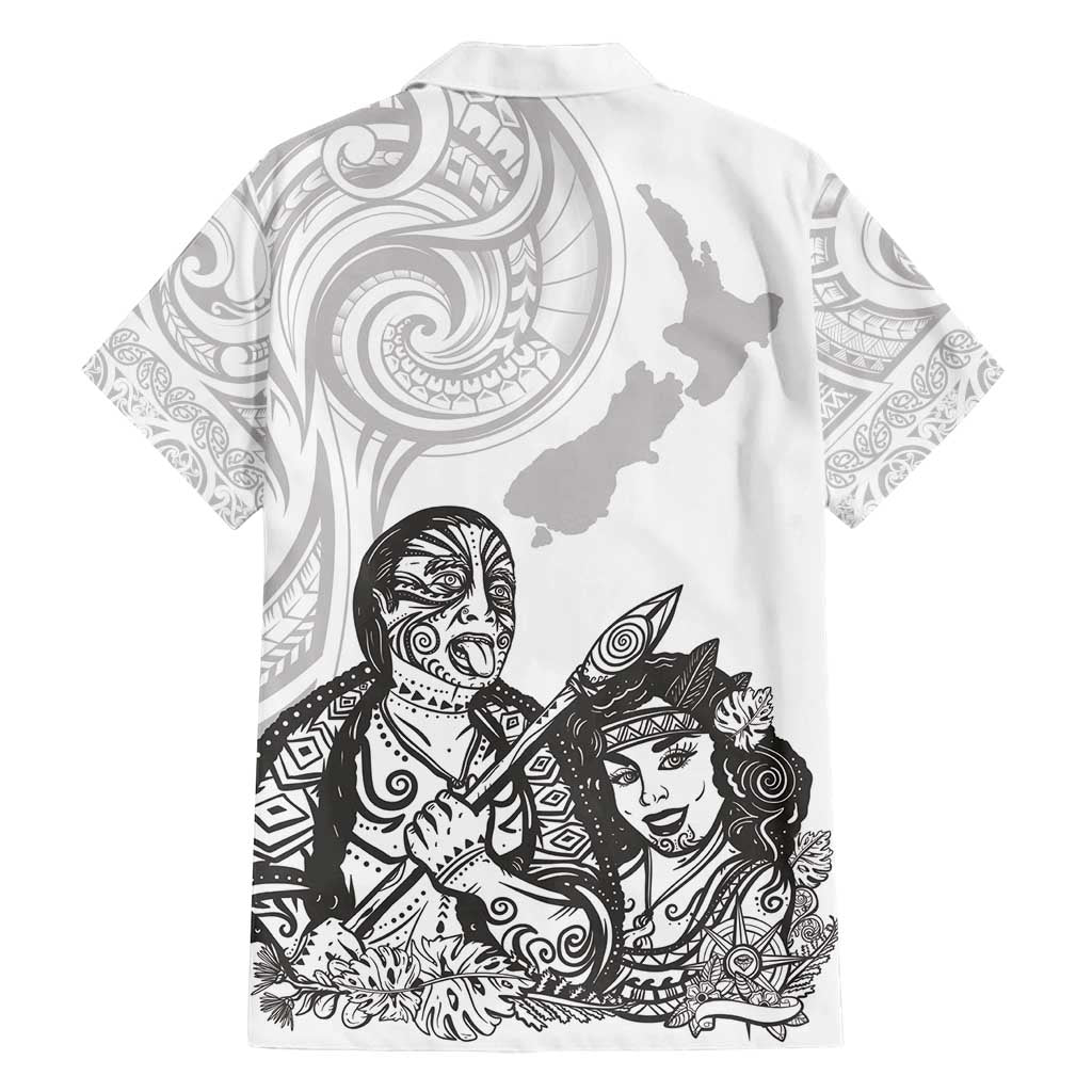 Aroha Maori Language Family Matching Off Shoulder Short Dress and Hawaiian Shirt Te Reo Maori Inspired Art