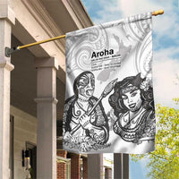Aroha Maori Language Garden Flag Te Reo Maori Inspired Art LT9 House Flag white - Polynesian Pride