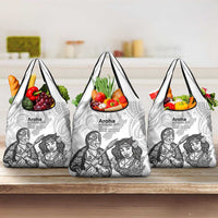 Aroha Maori Language Grocery Bag Te Reo Maori Inspired Art LT9 3-pack One Size white - Polynesian Pride