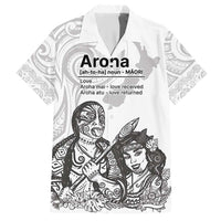 Aroha Maori Language Hawaiian Shirt Te Reo Maori Inspired Art LT9 white - Polynesian Pride
