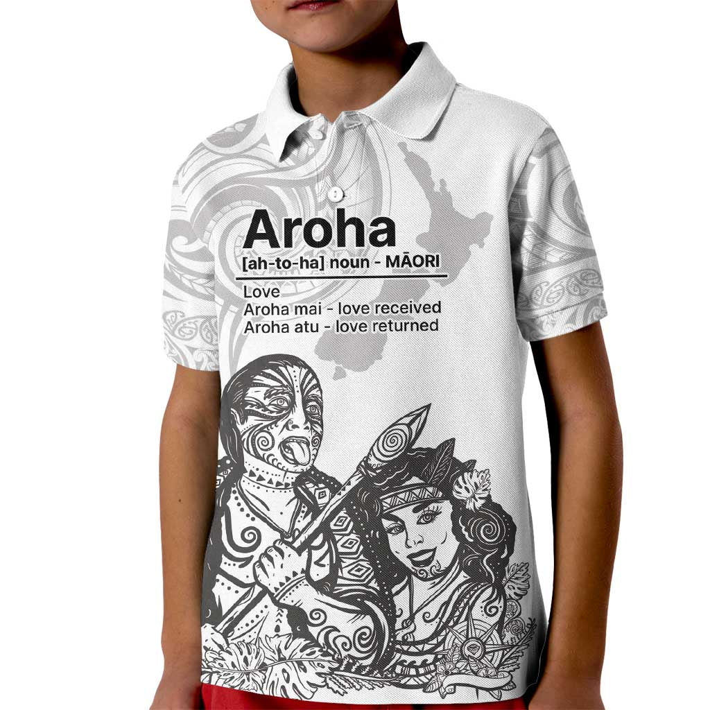 Aroha Maori Language Kid Polo Shirt Te Reo Maori Inspired Art