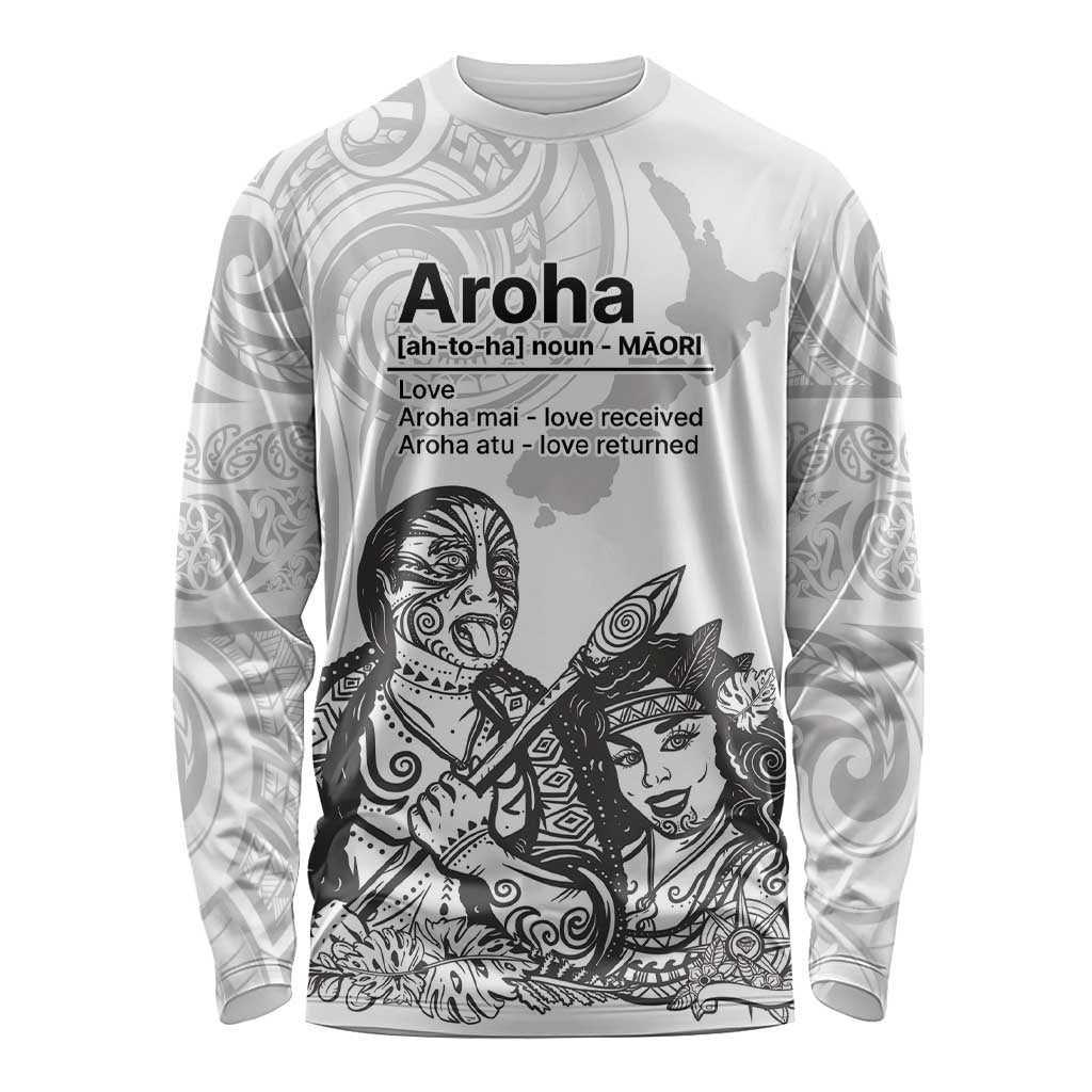 Aroha Maori Language Long Sleeve Shirt Te Reo Maori Inspired Art