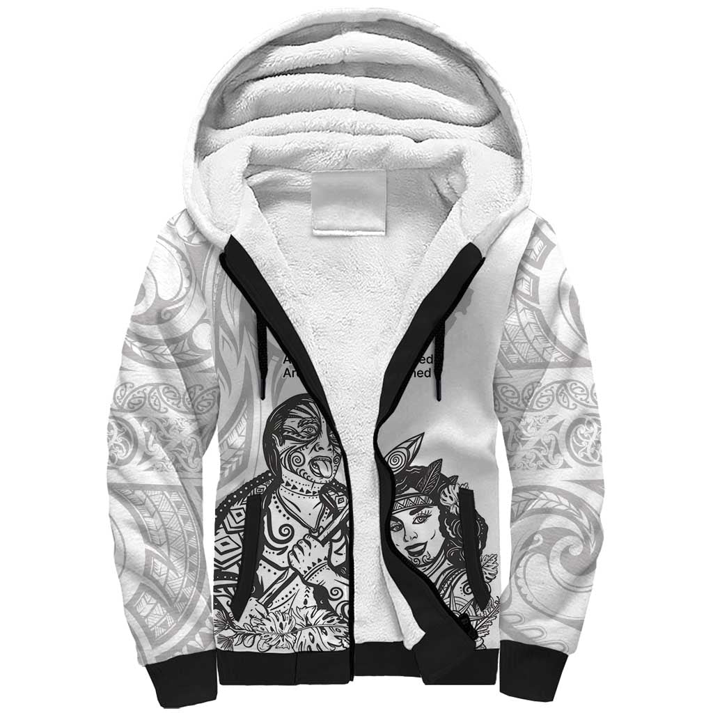 Aroha Maori Language Sherpa Hoodie Te Reo Maori Inspired Art LT9 Unisex white - Polynesian Pride