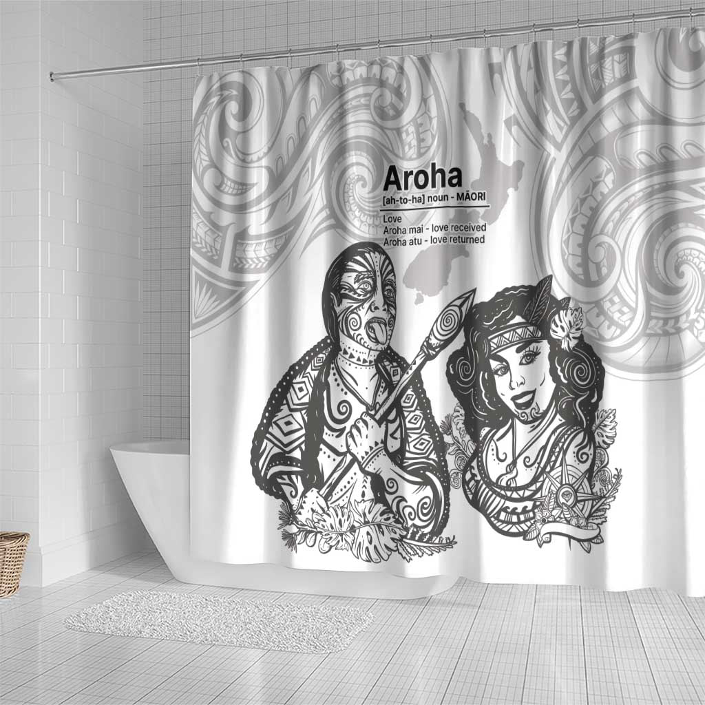 Aroha Maori Language Shower Curtain Te Reo Maori Inspired Art
