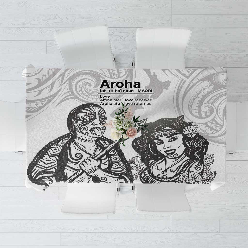 Aroha Maori Language Tablecloth Te Reo Maori Inspired Art LT9 white - Polynesian Pride