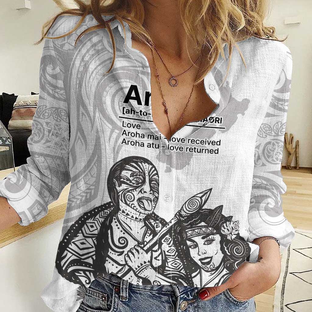 Aroha Maori Language Women Casual Shirt Te Reo Maori Inspired Art