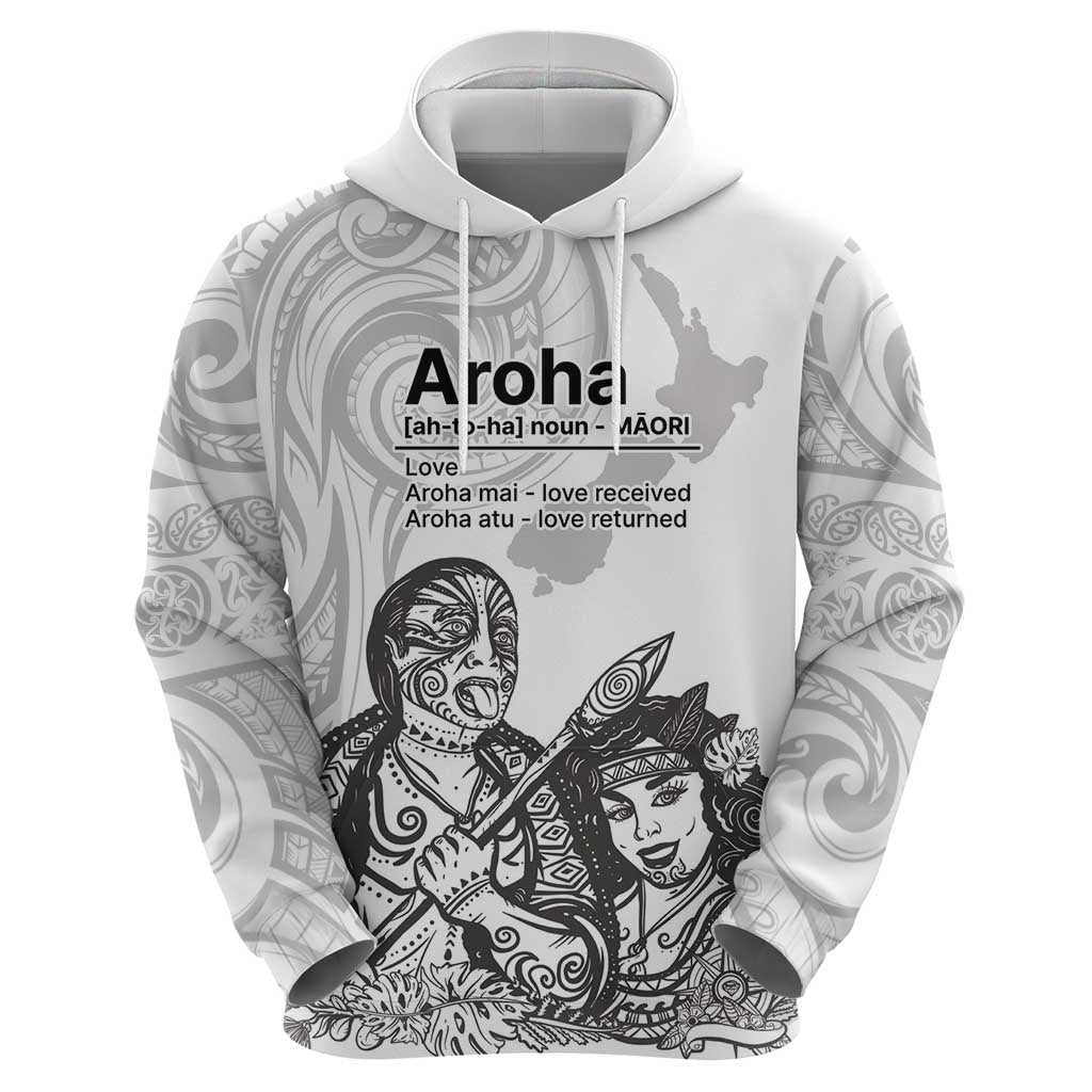 Aroha Maori Language Zip Hoodie Te Reo Maori Inspired Art