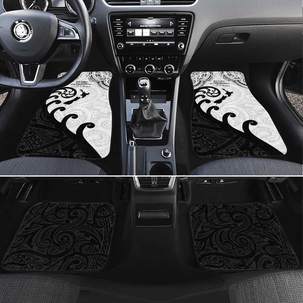 Kia Haka Maori language Car Mats Te Reo Maori Inspired Art LT9 Set 4pcs white - Polynesian Pride