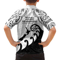 Kia Haka Maori language Family Matching Short Sleeve Bodycon Dress and Hawaiian Shirt Te Reo Maori Inspired Art