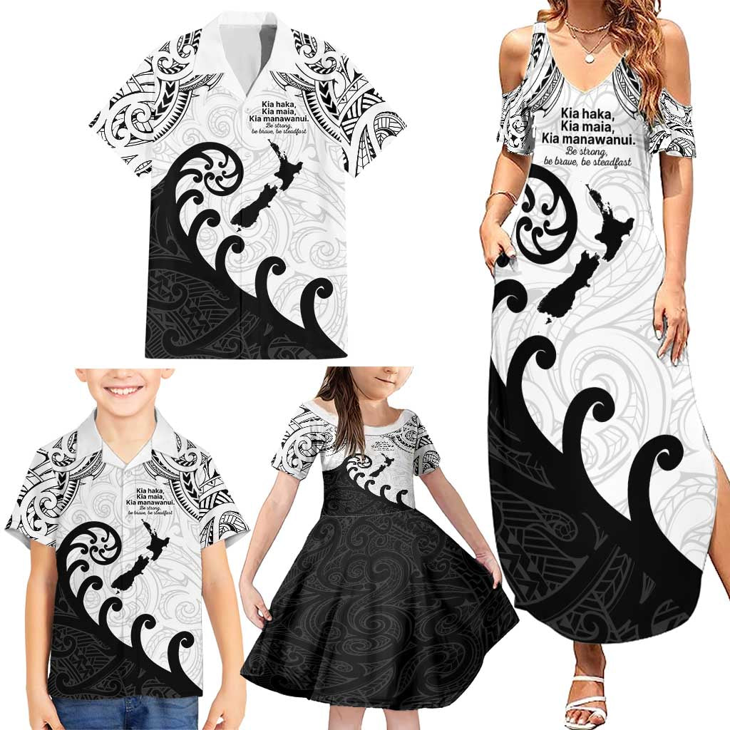 Kia Haka Maori language Family Matching Summer Maxi Dress and Hawaiian Shirt Te Reo Maori Inspired Art LT9 - Polynesian Pride