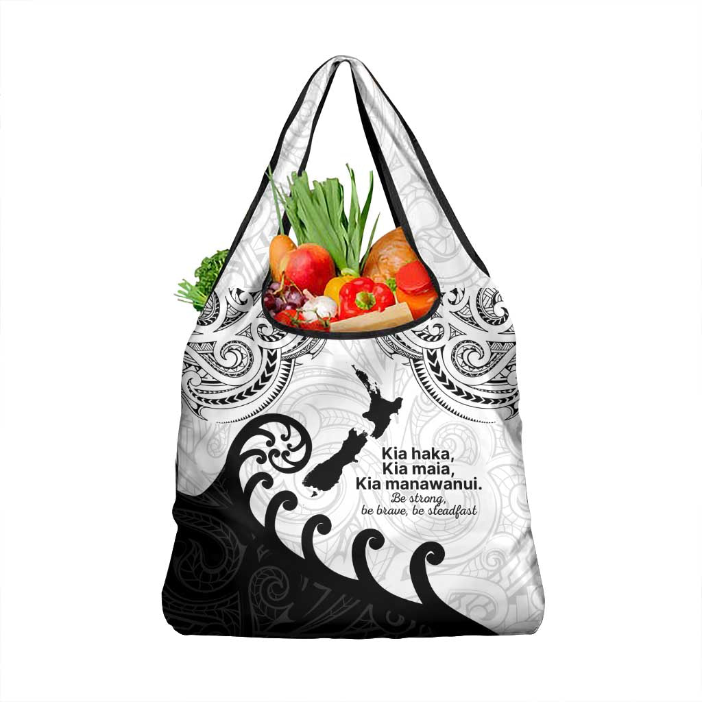 Kia Haka Maori language Grocery Bag Te Reo Maori Inspired Art LT9 1-pack One Size white - Polynesian Pride