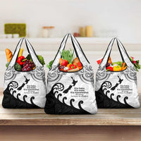 Kia Haka Maori language Grocery Bag Te Reo Maori Inspired Art LT9 3-pack One Size white - Polynesian Pride