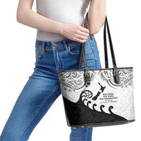 Kia Haka Maori language Leather Tote Bag Te Reo Maori Inspired Art LT9 - Polynesian Pride