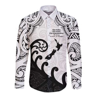 Kia Haka Maori language Long Sleeve Button Shirt Te Reo Maori Inspired Art