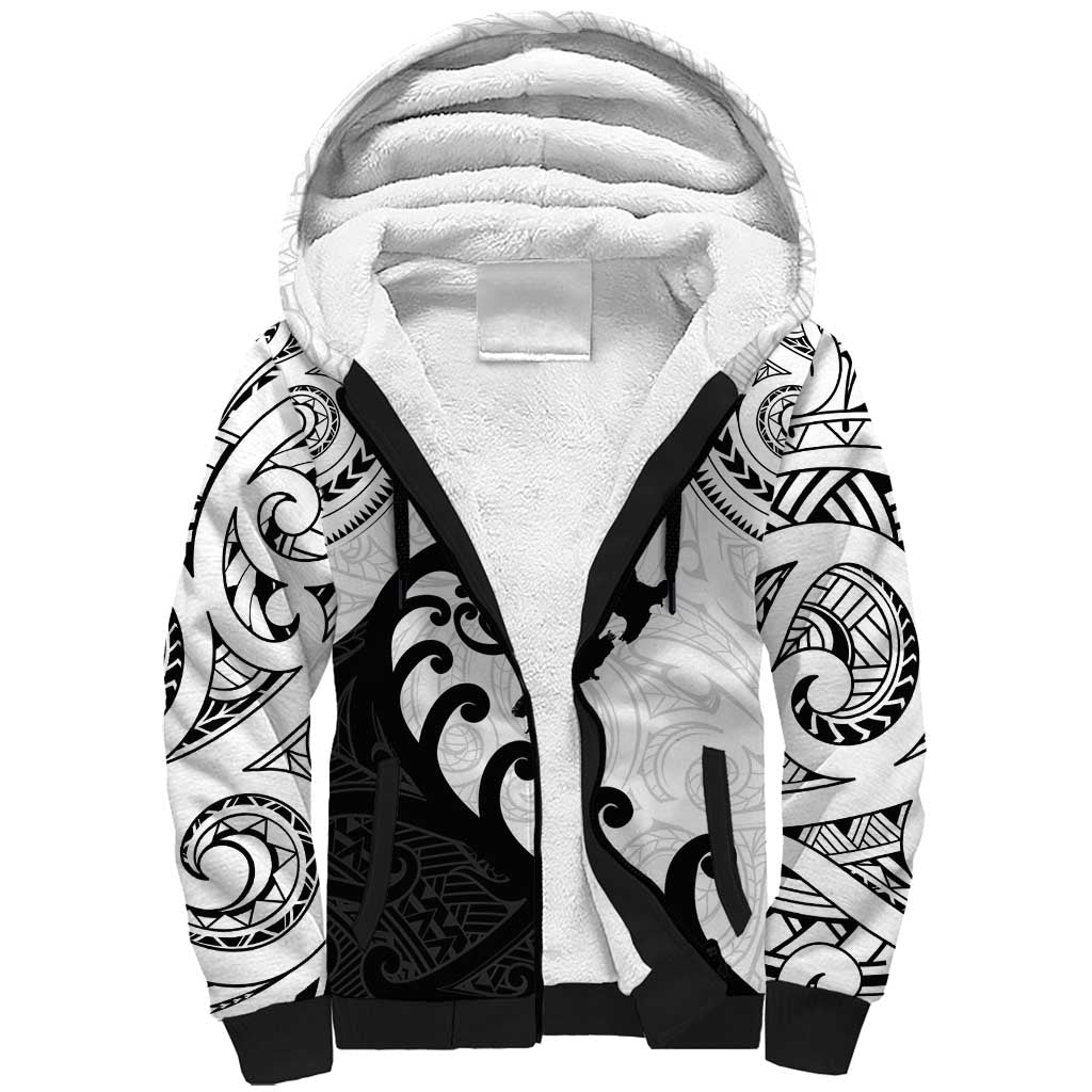 Kia Haka Maori language Sherpa Hoodie Te Reo Maori Inspired Art LT9 Unisex white - Polynesian Pride