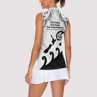 Kia Haka Maori language Women Sleeveless Polo Shirt Te Reo Maori Inspired Art