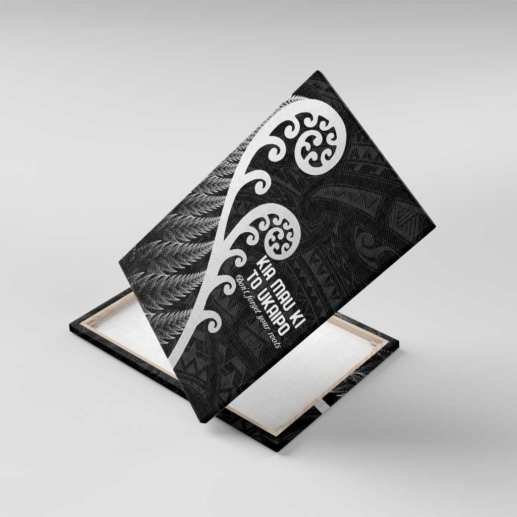 Kia Mau Ki To Ukaipo Canvas Wall Art Te Reo Maori Koru Fern Art LT9 With Frame Black - Polynesian Pride