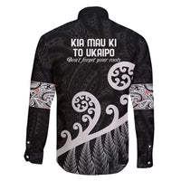 Kia Mau Ki To Ukaipo Family Matching Off Shoulder Maxi Dress and Hawaiian Shirt Te Reo Maori Koru Fern Art
