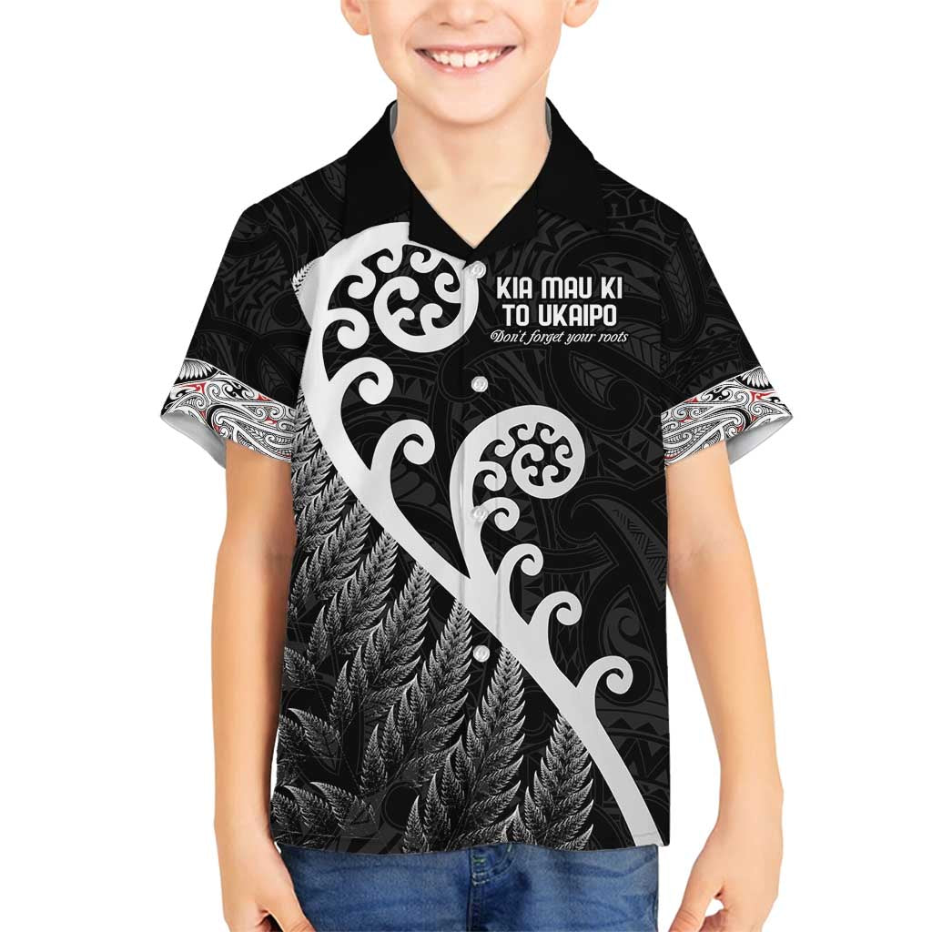 Kia Mau Ki To Ukaipo Family Matching Off Shoulder Maxi Dress and Hawaiian Shirt Te Reo Maori Koru Fern Art
