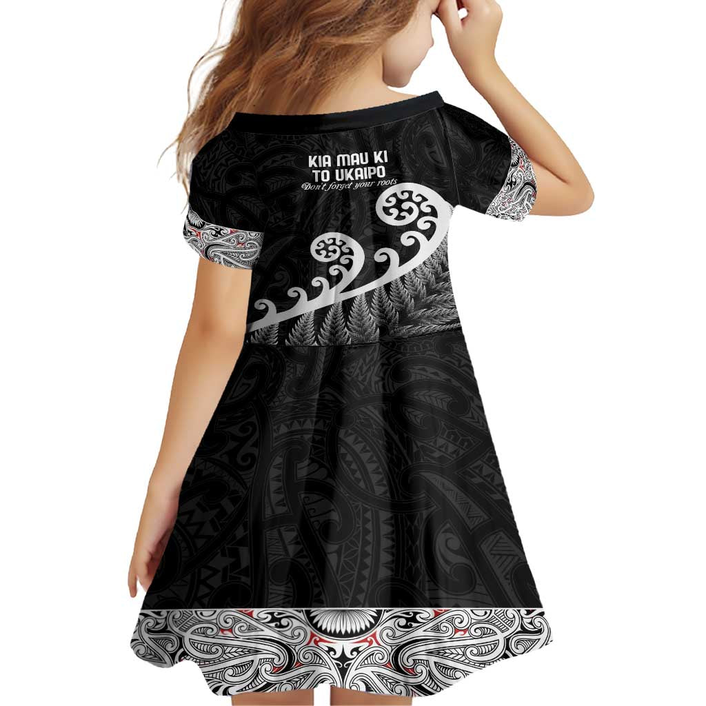 Kia Mau Ki To Ukaipo Family Matching Off Shoulder Short Dress and Hawaiian Shirt Te Reo Maori Koru Fern Art