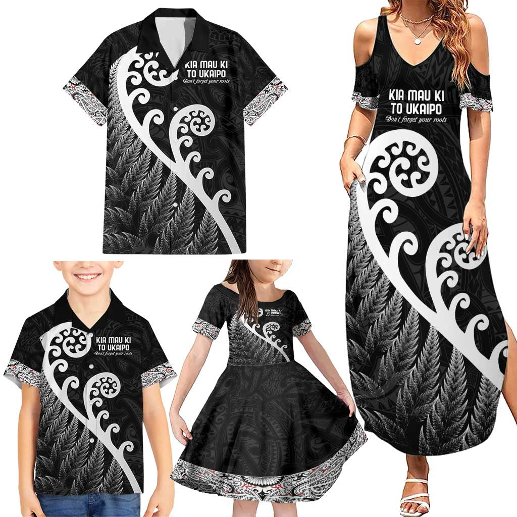 Kia Mau Ki To Ukaipo Family Matching Summer Maxi Dress and Hawaiian Shirt Te Reo Maori Koru Fern Art LT9 - Polynesian Pride