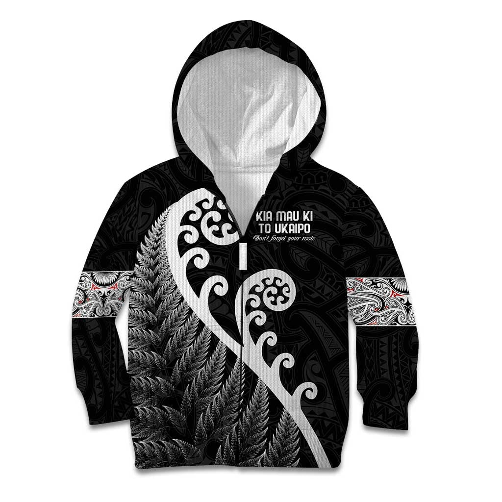 Kia Mau Ki To Ukaipo Kid Hoodie Te Reo Maori Koru Fern Art