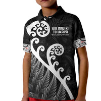 Kia Mau Ki To Ukaipo Kid Polo Shirt Te Reo Maori Koru Fern Art