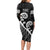 Kia Mau Ki To Ukaipo Long Sleeve Bodycon Dress Te Reo Maori Koru Fern Art