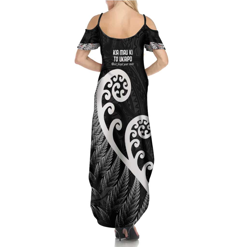 Kia Mau Ki To Ukaipo Summer Maxi Dress Te Reo Maori Koru Fern Art LT9 - Polynesian Pride