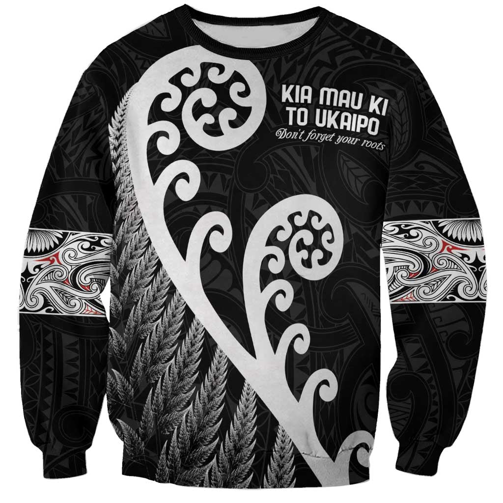 Kia Mau Ki To Ukaipo Sweatshirt Te Reo Maori Koru Fern Art LT9 Unisex Black - Polynesian Pride