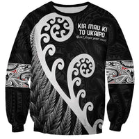 Kia Mau Ki To Ukaipo Sweatshirt Te Reo Maori Koru Fern Art LT9 Unisex Black - Polynesian Pride