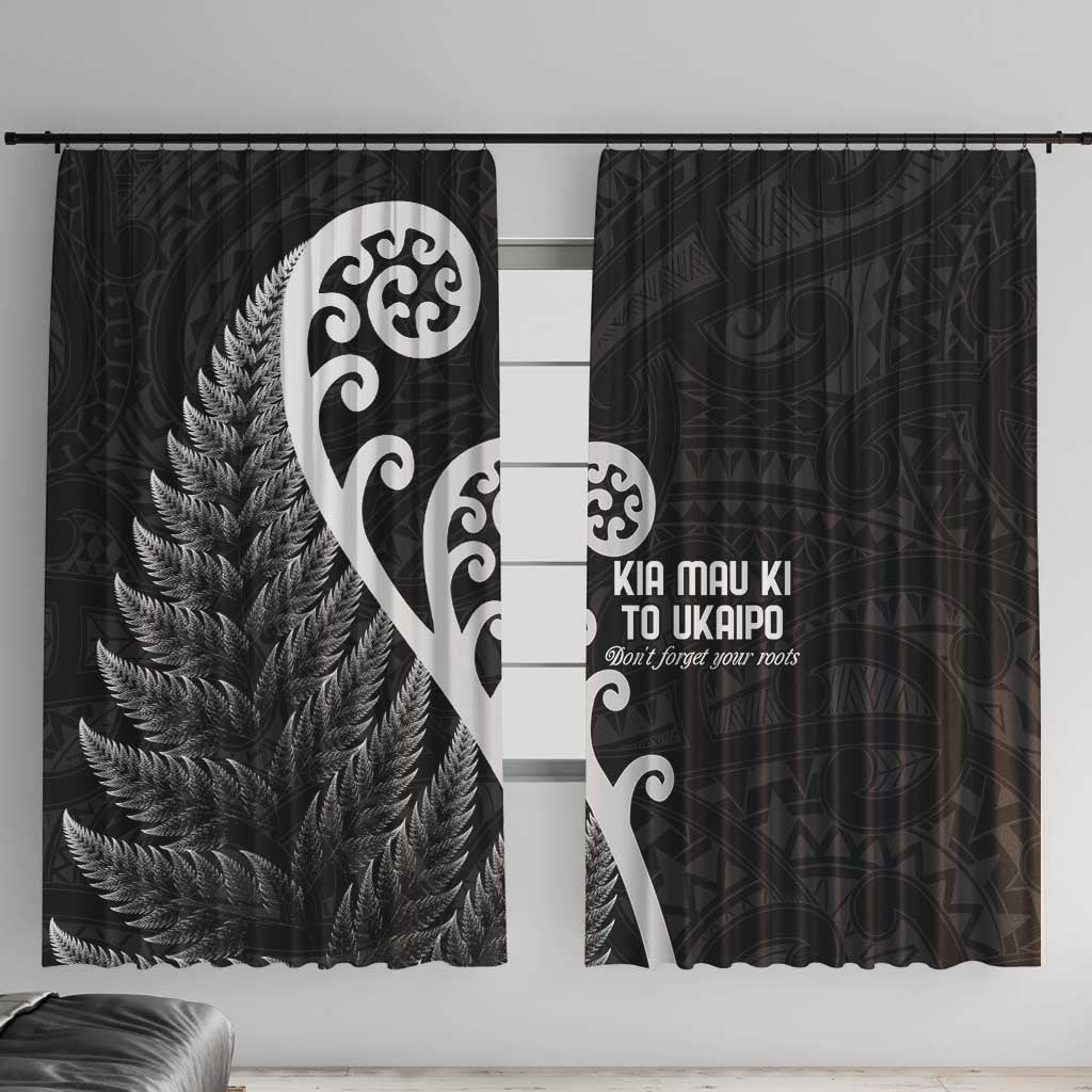 Kia Mau Ki To Ukaipo Window Curtain Te Reo Maori Koru Fern Art