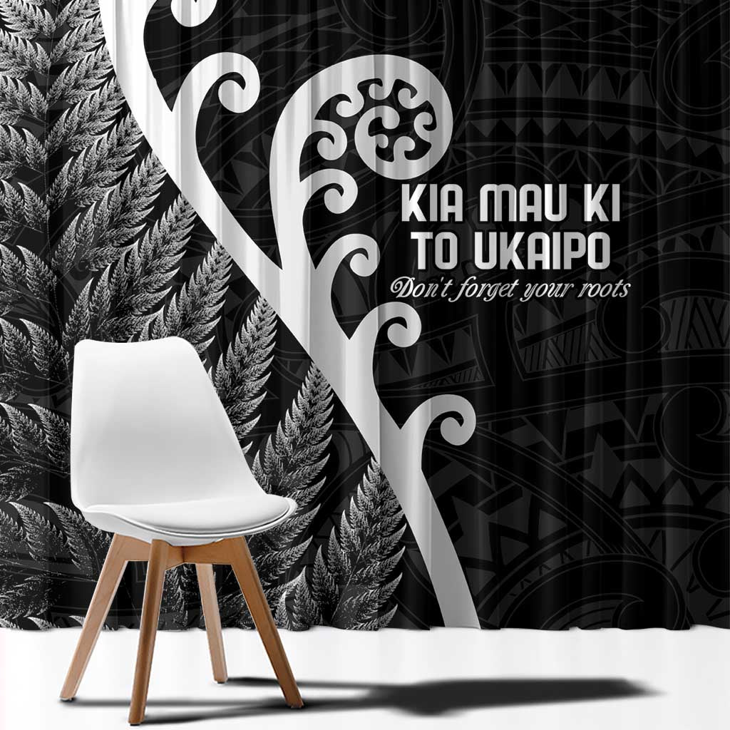 Kia Mau Ki To Ukaipo Window Curtain Te Reo Maori Koru Fern Art LT9 - Polynesian Pride