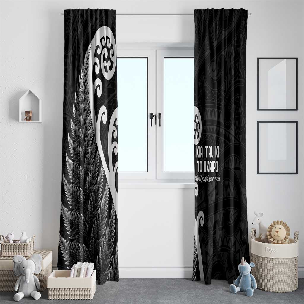 Kia Mau Ki To Ukaipo Window Curtain Te Reo Maori Koru Fern Art LT9 - Polynesian Pride