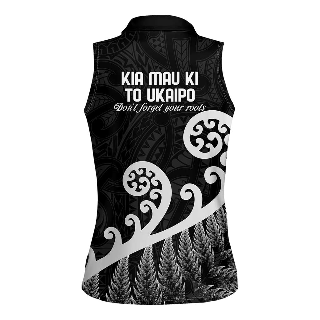 Kia Mau Ki To Ukaipo Women Sleeveless Polo Shirt Te Reo Maori Koru Fern Art