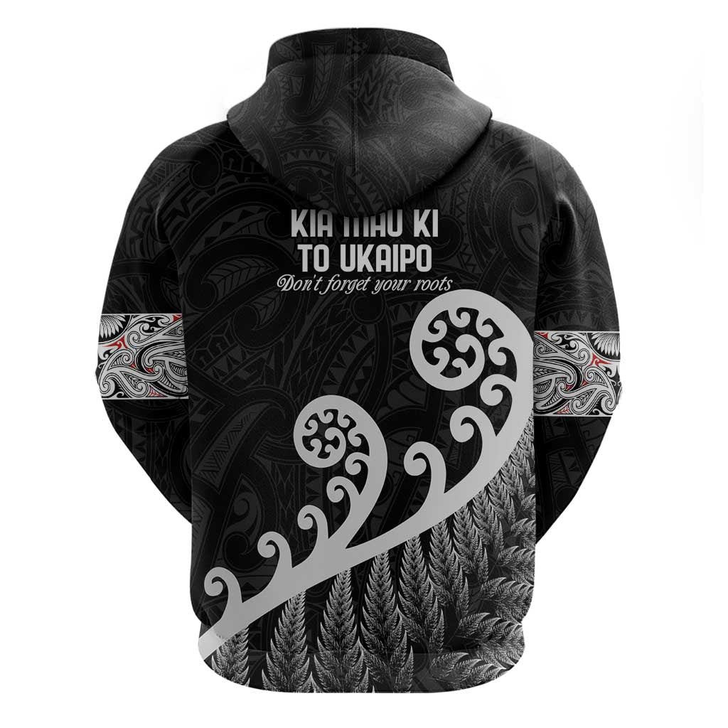 Kia Mau Ki To Ukaipo Zip Hoodie Te Reo Maori Koru Fern Art