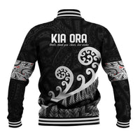 Kia Ora Maori Language Baseball Jacket Te Reo Maori Koru Fern Art LT9 - Polynesian Pride