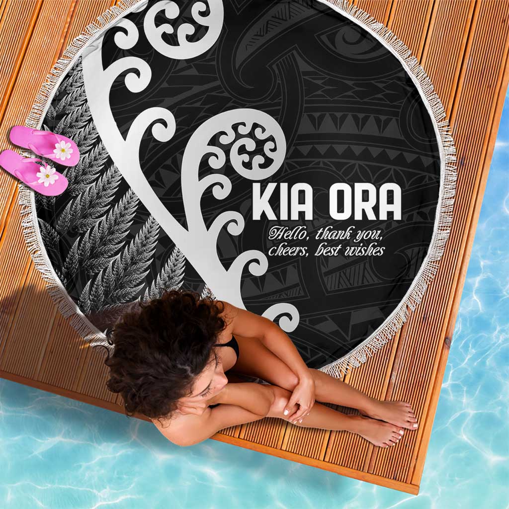 Kia Ora Maori Language Beach Blanket Te Reo Maori Koru Fern Art LT9 - Polynesian Pride