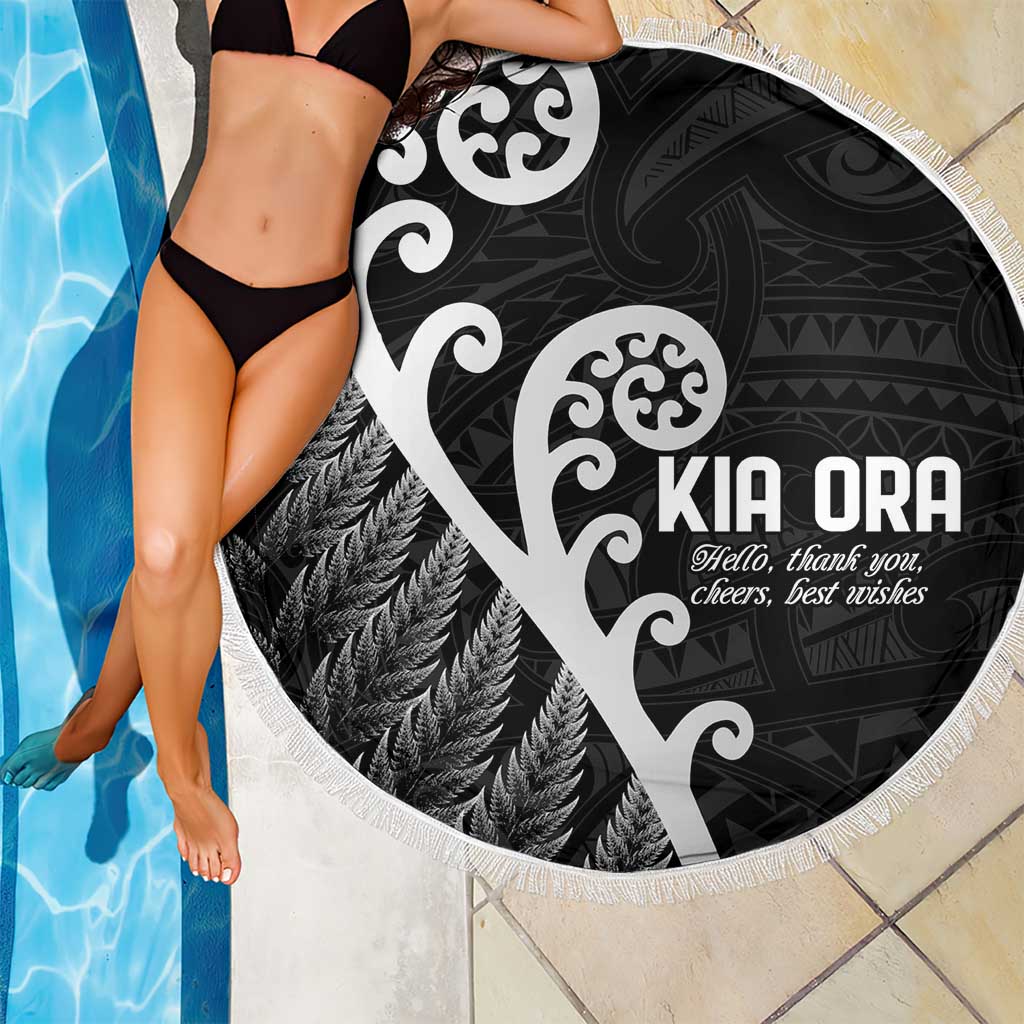 Kia Ora Maori Language Beach Blanket Te Reo Maori Koru Fern Art LT9 - Polynesian Pride