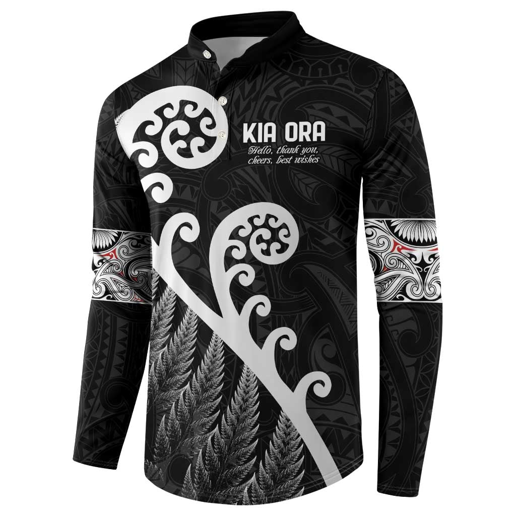 Kia Ora Maori Language Button Sweatshirt Te Reo Maori Koru Fern Art LT9 - Polynesian Pride