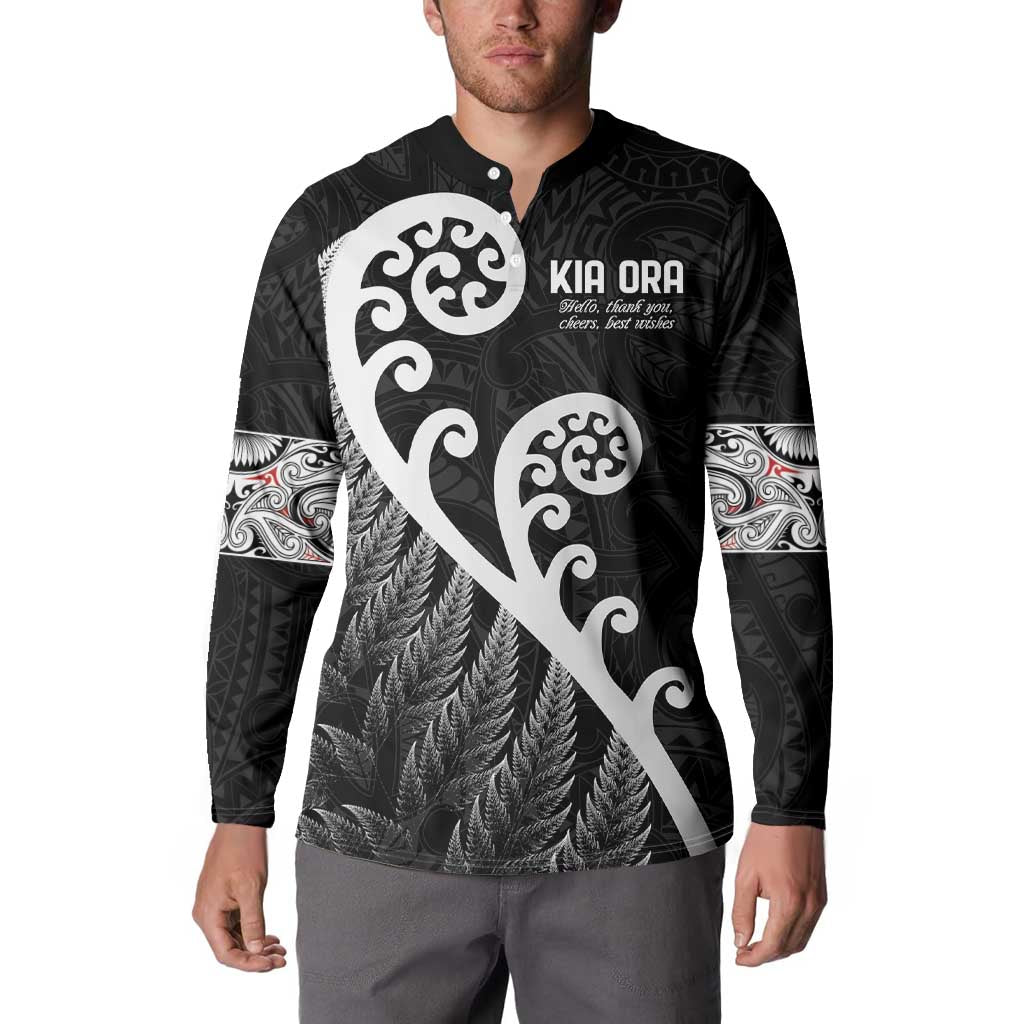 Kia Ora Maori Language Button Sweatshirt Te Reo Maori Koru Fern Art LT9 - Polynesian Pride