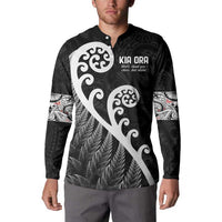 Kia Ora Maori Language Button Sweatshirt Te Reo Maori Koru Fern Art LT9 - Polynesian Pride