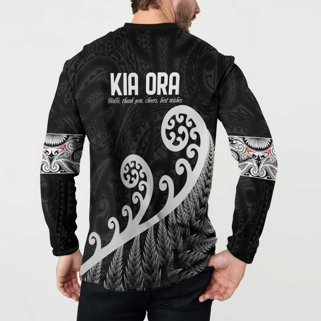 Kia Ora Maori Language Button Sweatshirt Te Reo Maori Koru Fern Art LT9 - Polynesian Pride